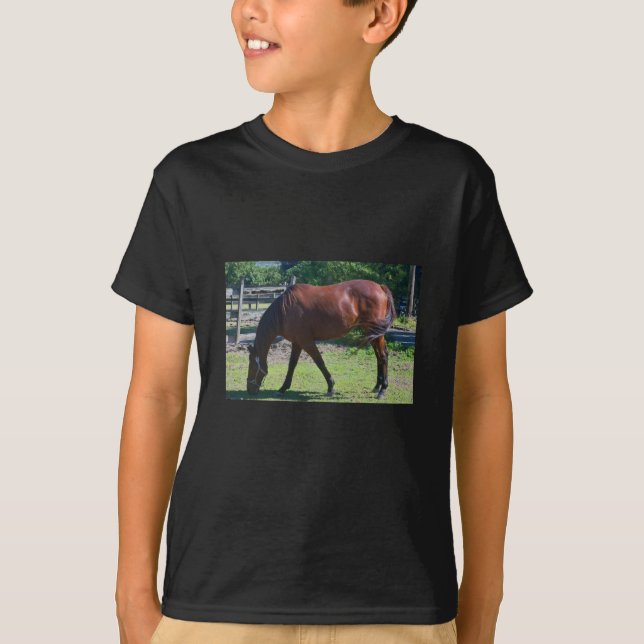 T-shirt Tee - shirt du cheval de l'enfant 100_0830-1 (Devant)