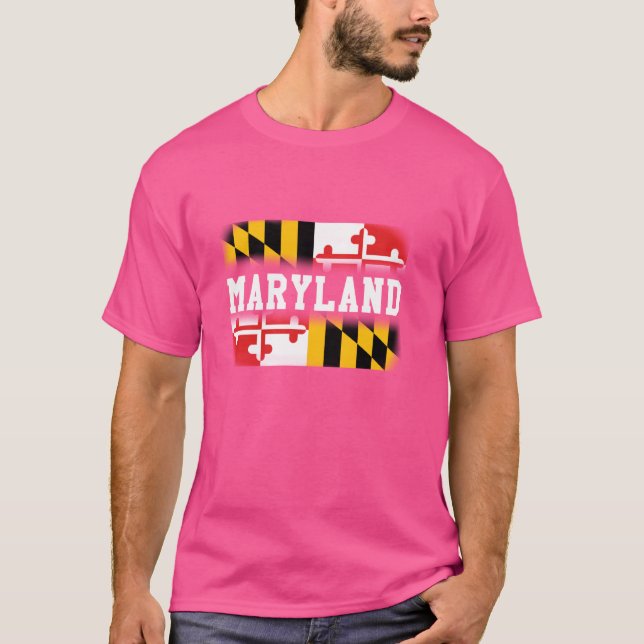 T-shirt Tee - shirt du drapeau de l'État du Maryland (Devant)