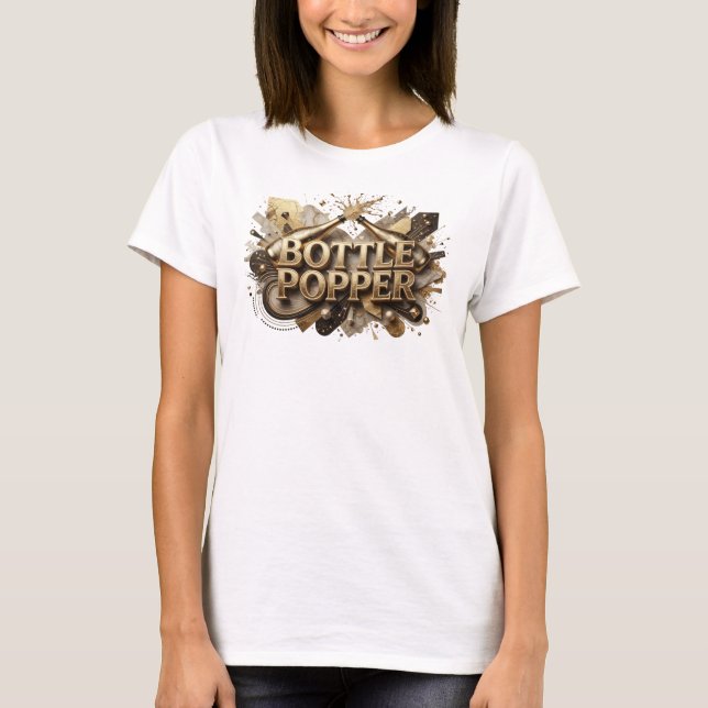 T-shirt Tee-shirt dynamique orange BOTTLE POPPER (Devant)