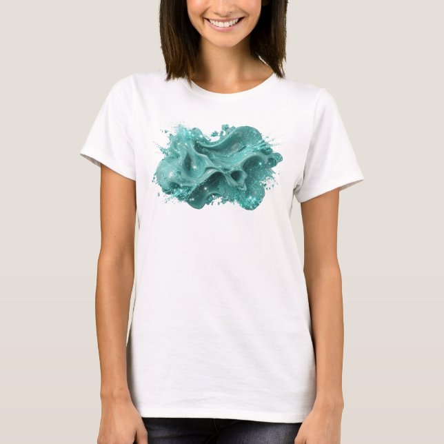 T-shirt Tee-shirt élégant sarcelle ART ABSTRAIT Statement (Devant)