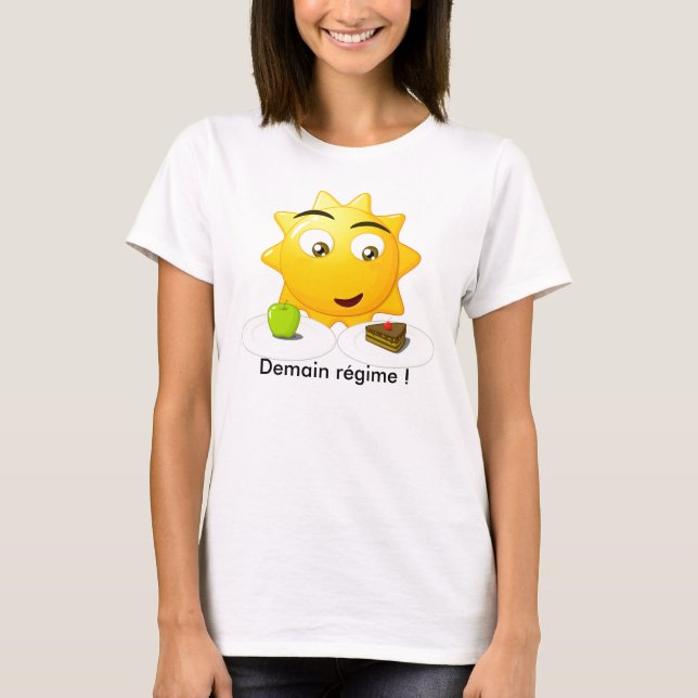 T-shirt Tee shirt femme Demain régime ! (Devant)