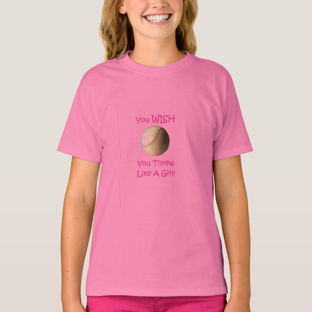 T-shirt Tee - shirt fille de softball (Devant)