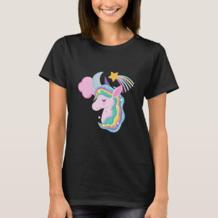 T-shirt Tee-shirt fille licorne de nuit mignonne étoile ma