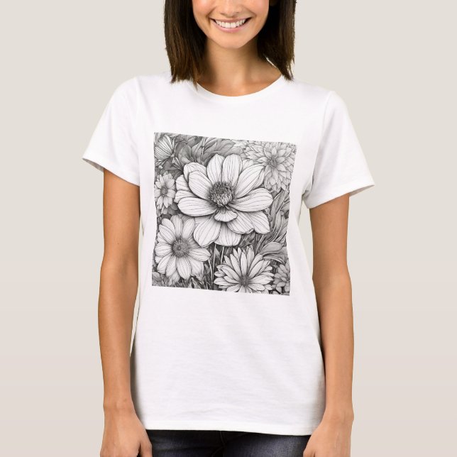 T-shirt Tee - shirt floral (Devant)