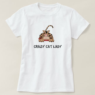 T-shirt Tee - shirt fou de Madame de chat
