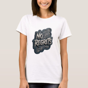 T-shirt Tee-shirt frais gris à déclaration SANS REGRETS