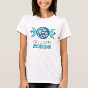 T-shirt Tee-shirt Goddess Rising sarcelle et bleu océan
