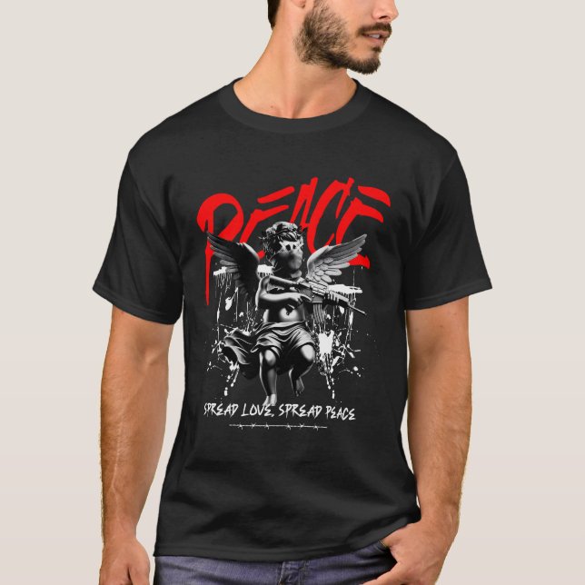 T-shirt Tee-shirt Graffiti Ange de la Paix (Devant)