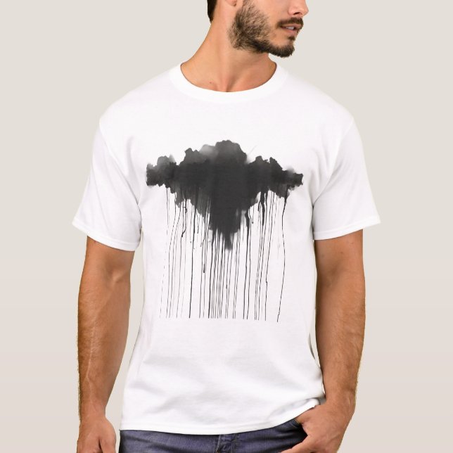 T-shirt Tee-shirt graphique abstrait "Ciel orageux" – M (Devant)