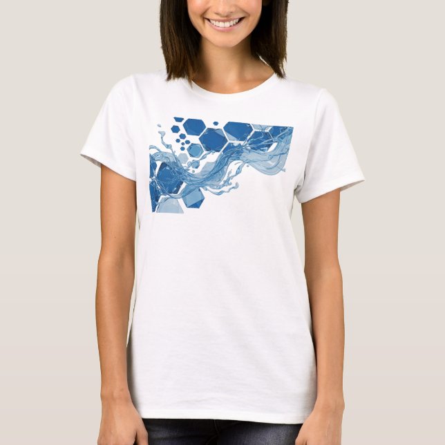 T-shirt Tee-shirt graphique Catchy Silver WATER FLOW (Devant)