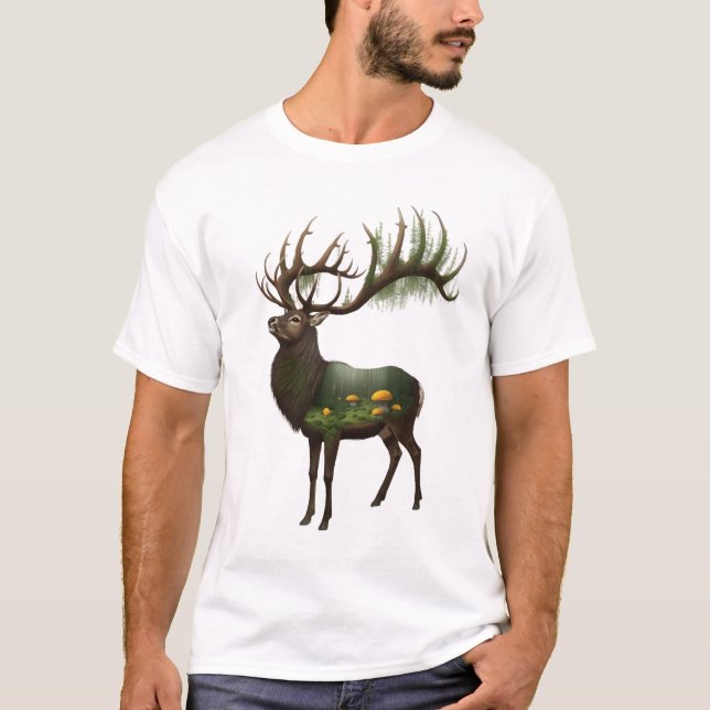 T-shirt Tee-shirt graphique cerf "Forêt Enchantée" – Doubl (Devant)