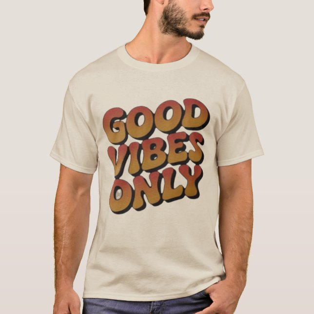 T-shirt Tee-shirt graphique Groovy Good Vibes Only (Devant)