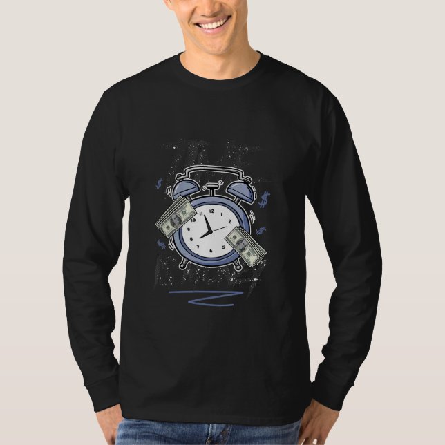 T-shirt Tee - shirt graphique temps est argent Basket Matc (Devant)