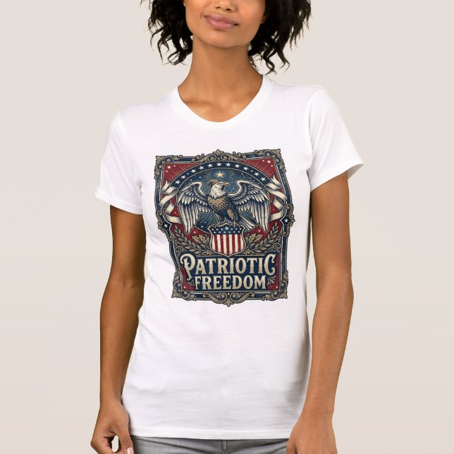 T-shirt Tee-shirt graphique vectoriel Patriotic Stargazer (Devant)