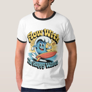 T-shirt Tee-shirt homme Flow With The Happy Waves Surf Sty