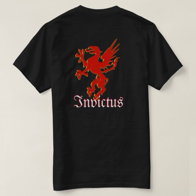 T-shirt Tee - shirt Invictus, Dragon Rouge (Design dos)