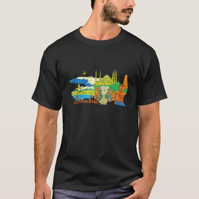 T-shirt Tee-shirt Istanbul Turquie De Beaux Endroits Autou (Devant)