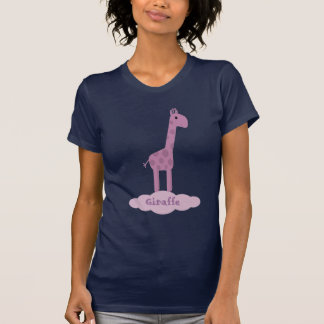 T-shirt Tee - shirt lilas mignon de bleu marine de girafe