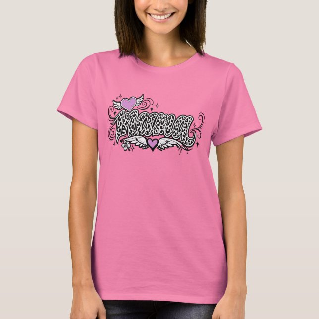 T-shirt Tee-shirt Mama Leopard Heart (Devant)
