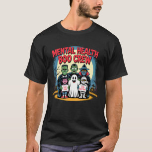 T-shirt Tee-shirt Mental Health Boo Crew pour Halloween Po