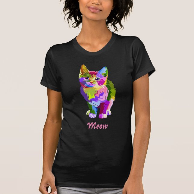 T-shirt Tee shirt Meow Kitten (Devant)
