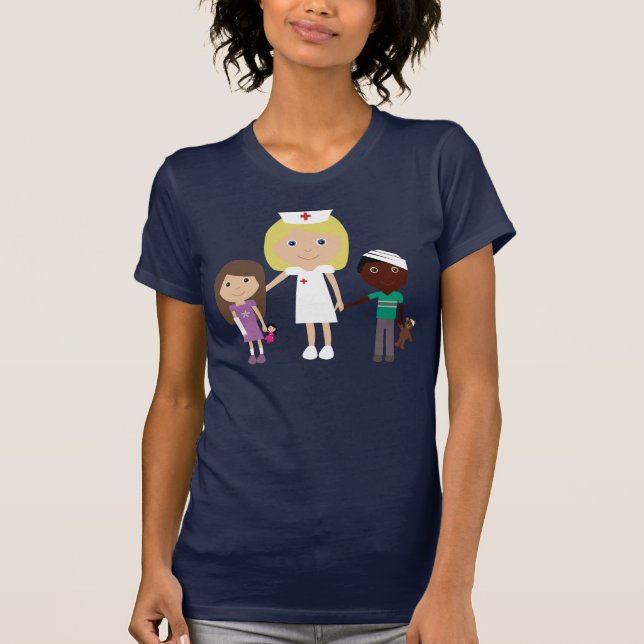 T-shirt Tee - shirt mignon d'infirmière de bande dessinée (Devant)