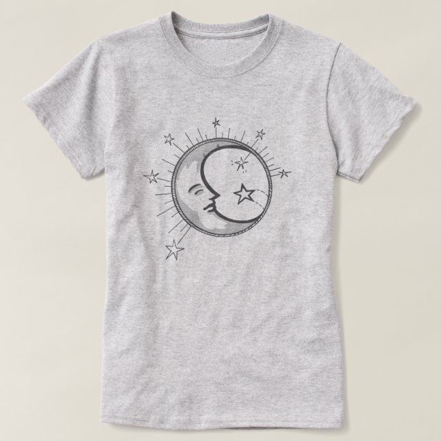 T-shirt Tee-shirt Minimaliste Lune/ (Design devant)