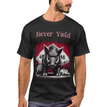 Tee-shirt Never Yield Razorbacks