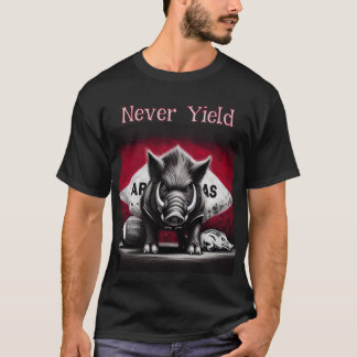 T-shirt Tee-shirt Never Yield Razorbacks