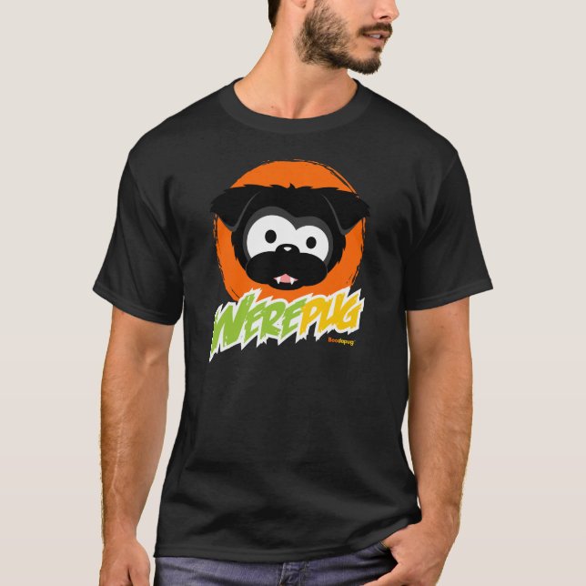 T-shirt Tee - shirt noir d'obscurité de WerePug (Devant)