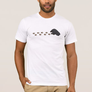 T-shirt Tee - shirt noir somnolent de chiot de laboratoire