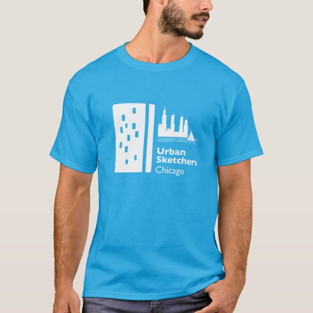 T-shirt Tee - shirt officiel de l'Urban Sketchers Chicago (Devant)