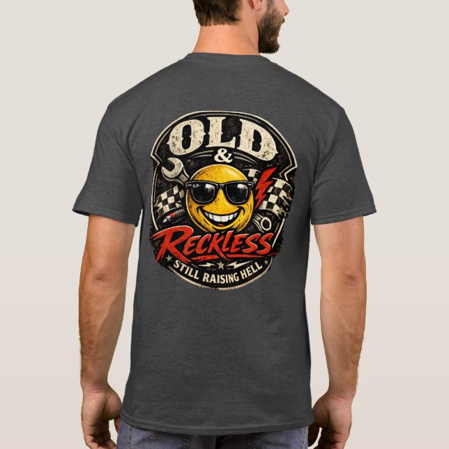 T-shirt Tee-shirt Old Man Biker (Dos)