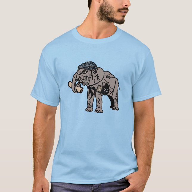 T-shirt Tee-shirt oversize nonchalant (bleu) (Devant)