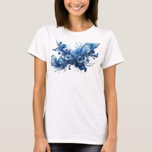 T-shirt Tee-shirt personnalisé ART ABSTRAIT Bleu Frais