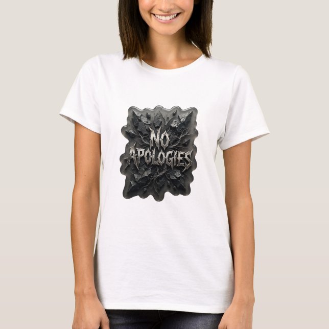 T-shirt Tee-shirt personnalisé Sharp Silver NO APOLOGIES (Devant)