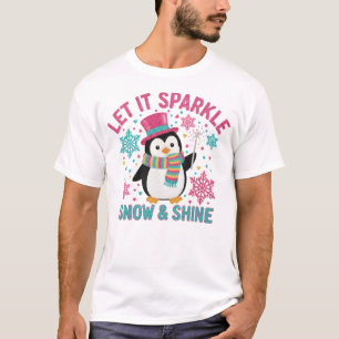 T-shirt Tee-shirt pingouin Snow & Shine – Cadeau de Noël