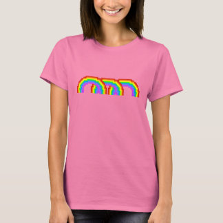 T-shirt Tee-shirt Pixel Art Rainbow coloré pour femmes