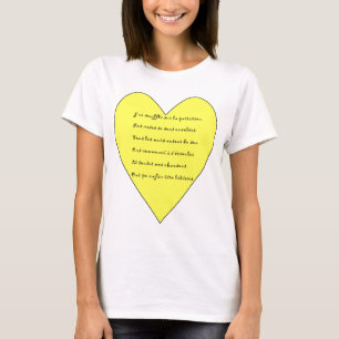 T-shirt Tee-shirt poème musical et coeur et mandala