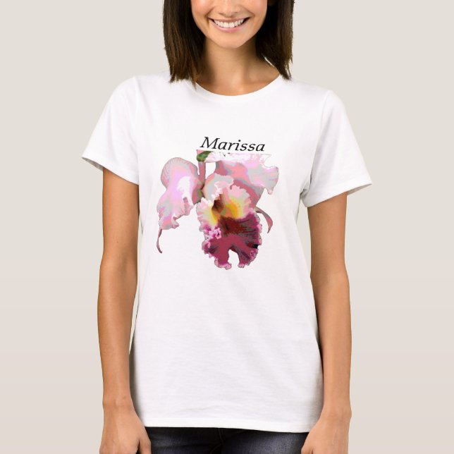 T-shirt Tee - shirt pour femme avec orchidée rose (Devant)