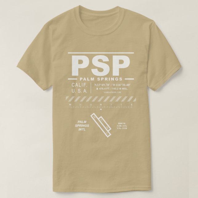 T-shirt Tee - shirt PSP de l'aéroport international de Pal (Design devant)