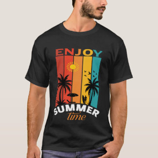 T-shirt Tee-shirt rétro de plage Profitez de l'été
