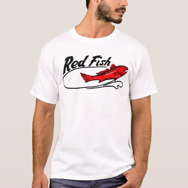 T-shirt Tee - shirt rouge de poissons (Devant)