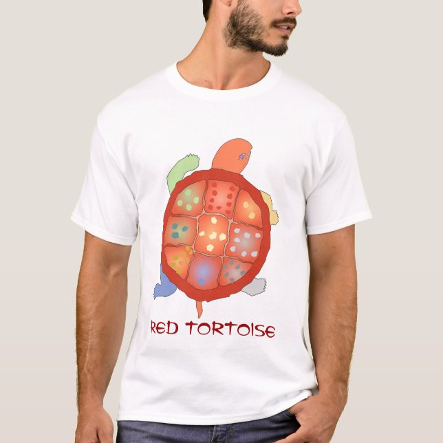 T-shirt Tee - shirt rouge de tortue (Devant)