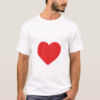 Tee - shirt rouge simple d'adulte de coeur