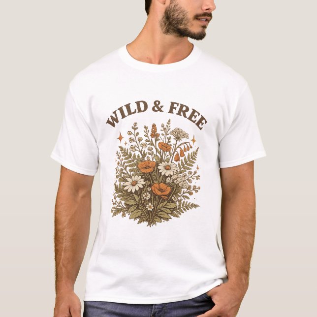 T-shirt Tee-shirt sauvage et libre (Devant)