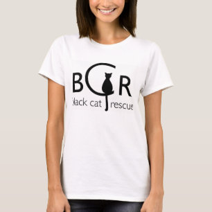 T-shirt Tee - shirt Secourt de chat noir
