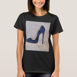 T-shirt Tee - shirt sexy bleu talon haute chaussures dames