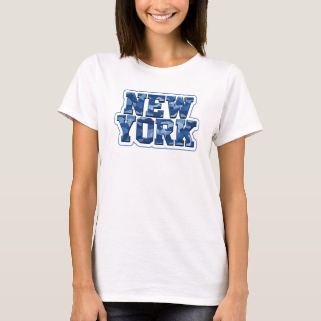 T-shirt Tee-shirt Sharp Blue NEW YORK Statement (Devant)