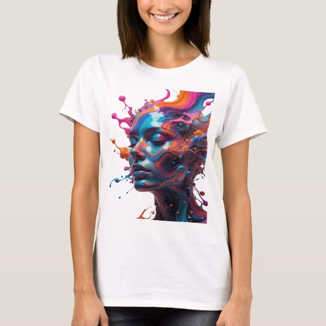 T-shirt Tee-shirt Sharp Silver avec déclaration d'art abst (Devant)